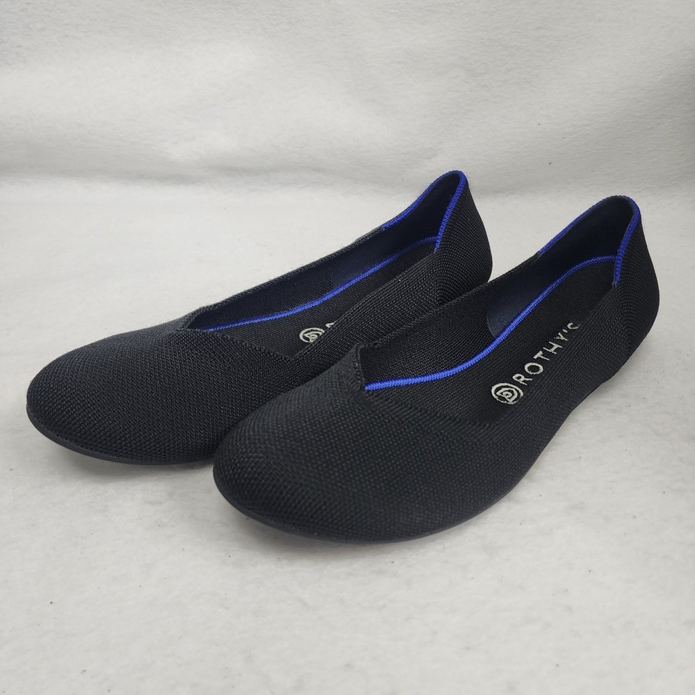 Rothy's The Flat Womens US 11 Ballet Flats Black Casual Comfort Slip On Shoes